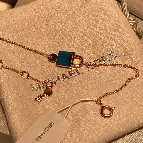 🎁 MICHAEL KORS 14K Rse Gld/Genuine Agate Bracelet - Picture 3 of 8